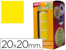 Gomets Apli cuadrados 20mm. amarillo